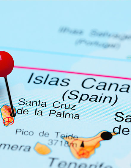 Fragmento de mapa marcando las Islas Canarias