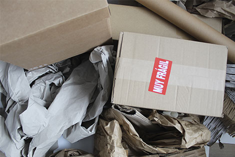 Residuos de embalaje, protección y relleno de los envíos