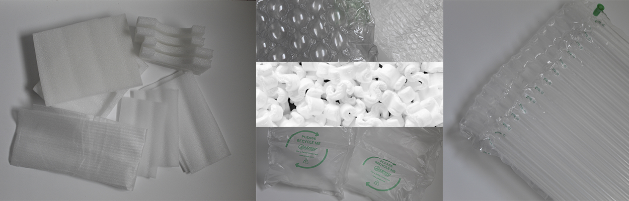 Residuos plasticos para proteger la mercancía de los envíos